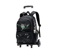 Voici et Voila Mochilas Escolares con Ruedas Carro para Mochilas Trolley Niños Juvenile Mochila Bolsas Escolares 6 Ruedas Mochila Infantil Negro 46x31x20cm