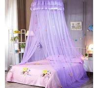 Voici et Voila Mosquitera Cama Dosel Cama Infantil Mosquito Net Niña Bebe Mosquitera para Cama Princesa Mosquitero Matrimonial Cuna Individual Universal Portatil Decorar Habitación Romanticos Morado