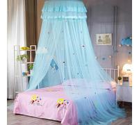 Voici et Voila Mosquitera Cama Dosel Cama Infantil Niña Dosel Cuna Bebe Niños Grande Mosquitera Cama Princesa Mosquitero para Matrimonial Cuna Individual Portatil Decorar Habitación Viaje Azul