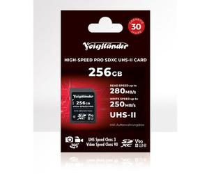 VoigtlÃ¤nder Prof. SDXC de alta velocidad, UHS-II, Cl10, U3, V90 (280/250 MB/s) 256 GB