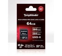 Voigtländer Prof. SDXC de alta velocidad, UHS-II, Cl10, U3, V90 (280/250 MB/s) 64 GB