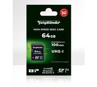 Voigtländer SDXC de alta velocidad, UHS-I Cl10, U1, V10 (100/15 MB/s) 64 GB