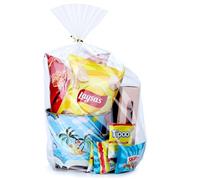 Voikinfo Bolsas con refuerzo inferior, 50 bolsas de celofán transparente de 12 x 16 pulgadas, bolsas de celofán grande, para envolver regalos, bolsas de celofán, bolsas de regalo de fiesta, embalaje