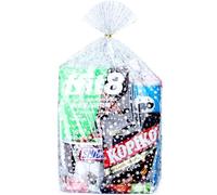 Voikinfo Bolsas de refuerzo inferior, 20 bolsas de celofán transparente de 14 x 18 pulgadas, bolsas de celofán transparente de estrella plateada, bolsas de regalo para envolver regalos, bolsas de