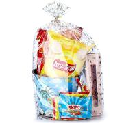 Voikinfo Bolsas de refuerzo inferior, 50 bolsas de celofán transparente de estrella dorada de 12 x 16 pulgadas, bolsas de celofán grande, bolsas de regalo para envolver regalos, bolsas de celofán,