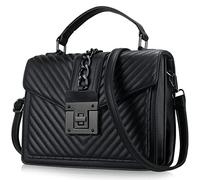 Voikukka Top Handle Bag for Women, Bolso Cruzado con asa Superior Mujeres, Negro, 10 x 8 Inch