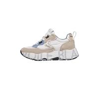 VOILE BLANCHE CLUB105.-Zapatillas Deportivas de Ante y Tejido técnico-Beige, Blanco-Beige 35