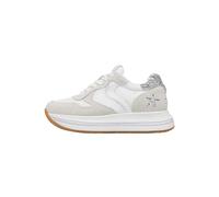 VOILE BLANCHE Zapatillas Deportivas de Ante y Tejido técnico, Blanco-Plata 38