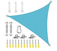 Voile d'ombrage Triangulaire 95% de protección UV Toile Solaire Tissu Anti Rayones UV Imperméable et Respirant Pour Jardin Camping (con accesorios de instalación) (3x4x5m (9.8x13.1x16.4ft),C)