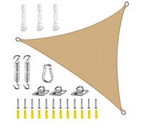 Voile d'ombrage Triangulaire 95% de protección UV Toile Solaire Tissu Anti Rayones UV Imperméable et Respirant Pour Jardin Camping (con accesorios de instalación) (3x4x5m (9.8x13.1x16.4ft),S)