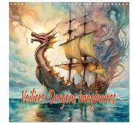 Voiliers-Dragons imaginaires (Calendrier mural carré 2026 30x30 cm) Calendrier double avec une page pour vos prises de notes: Le monde imaginaire des navigateurs dragons