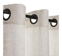 VOILYBIRD Palma Cortinas semitraslúcidas de Mezcla de Lino Natural con Ojales de Bronce para Dormitorio (Natural, 52 Pulgadas de Ancho x 84 Pulgadas de Largo, 2 Paneles)