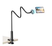 Voinap Soporte de cuello de cisne para teléfono para cama, soporte magnético para teléfono celular para cabecera de escritorio, mesita de noche, soporte flexible de brazo largo para iPhone 17, 16, 15