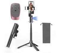Voinap Trípode extensible de seguimiento facial automático con luz, trípode giratorio de 360 grados, control de movimiento automático o manual, disparo inteligente de cámara para video, vlog,
