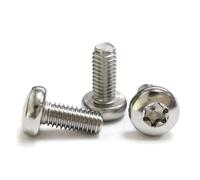 Voirrow 100 Uds M1.4/ M1.6/ M2 /M2.5/ M3 Acero Inoxidable 304 Tornillo Torx de Cabeza Plana Tornillos de máquina de Cabeza Redonda de Seis lóbulos ISO14583 GB2672(M3x40)