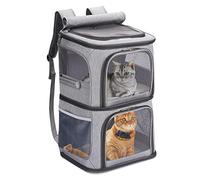 VOISTINO Mochila transportadora Doble 2 en 1 para Gatos y Perros pequeños, transportador de Viaje portátil para Mascotas, diseño súper ventilado, Ideal para Viajes/Senderismo/Camping, tamaño Grande,