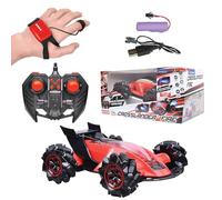 LEXIBOOK, Crosslander Fire, Coche teledirigido, unisex, hasta 12km/h, 4 Ruedas motrices, Chorro de Humo, Efectos de luz y Sonido, música, Mando a Distancia y Pulsera de Control gestual, Recargable, RC60
