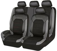 VOIV 9 Piezas Cuero Funda Asiento Coche para Ford Kuga MK2 2012 2013 2014 2015 2016 2017 2018 2019, Impermeable Completo Juegos Cubreasientos Protectores Interior Accesorios,B Grey