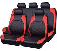 VOIV 9 Piezas Cuero Funda Asiento Coche para KIA XCeed/Xceed Plug-in Hybrid 2019 2020 2021 2022 2023, Impermeable Completo Juegos Cubreasientos Protectores Interior Accesorios,C Red