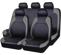 VOIV 9 Piezas Cuero Funda Asiento Coche para Peugeot Rifter 2018 2019 2020 2021 2022 2023, Impermeable Completo Juegos Cubreasientos Protectores Interior Accesorios,B Grey