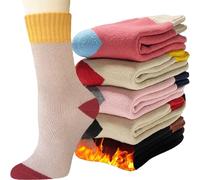 VoJoPi Calcetines Termicos de Mujer, 5 Pares Calcetines Invierno Cálidos Y Confort de Lana para Regalos Mujer, Talla 35-42