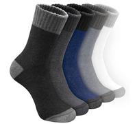 VoJoPi Calcetines Termicos Hombre Invierno, 5 Pares Gruesos y Suaves Calcetines de Lana para Senderismo Running Esquiar Deportes