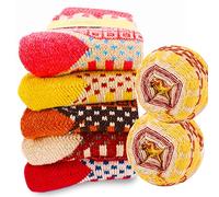VoJoPi Calcetines Termicos Mujer, 5 Pares Calcetines de Invierno Gruesos y Cálidos con Interior Borroso, Calcetines Cálidos de Regalo de Invierno para Damas en Invierno Frío, Talla Unica 35-40
