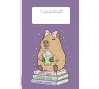 Vokabelheft Capybara: Vokabelheft A5 mit Capybaramotiv Vokabel Heft mit 2 Spalten und Trennungslinie Vokabelbuch und Schulheft zum Schreiben und Lernen von Vokabeln Englisch Deutsch oder Spanisch