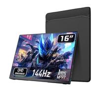 VOKENSU Monitor portátil 2K 144Hz, 16" 2560x1600QHD Monitor de juego portátil HDR FreeSync, monitor de viaje ultra delgado con soporte y altavoz, pantalla externa para ordenador portátil