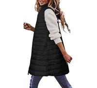 vokkrv Chalecos Mujer Largos Acolchados Invierno sin Mangas Chaqueta de Cintura Cuello Alto Cremallera Chaleco Plumífero Plegable y Ligero Chaqueta sin Mangas Entretiempo Otoño Abrigo sin Mangas