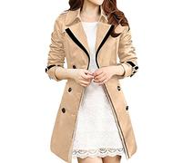 vokkrv Chaqueta Mujer Blazer Color sólido Traje Cardigans largo Delgado Slim Fit Elegante Otoño invierno Gabardina trench Casual Moda cómodo abrigo Parka