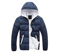 vokkrv Chaqueta Plumas Inviernos otoño Hombre Chaqueta Acolchado cálido Chaqueta Plumón Ligera Casual Chaqueta Plumífero con Cremallera y Capucha Abrigo Inviernos Caliente Moda Informal Outwear