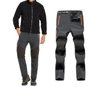vokkrv Pantalones de Trabajo Hombre Invierno Forro Polar Pantalones Trekking Gruesos Pantalones Senderismo Elásticos Pantalones Montaña Aire Libre Pantalones Softshell Exteriores Caminar Caza