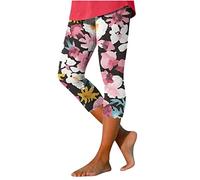 vokkrv Pantalones Mujer Leggings Deportivos Yoga 3/4 Mallas Elásticos Bolsillos Push up Mayas Secado rápido Fitness Gym Estampado Cintura Alta Cómodo Jogging Pants Correr Pilates Chandal