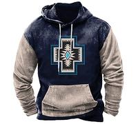 vokkrv Sudadera Hombre con Capucha Algodon Otoño Invierno Sudaderas Estampado con Bolsillo de Estilo étnico Sudaderas Deporte Casual Sueltas Correr Fitness Gimnasio Outwear Hoodie Sweat Zip Hood