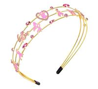 vokone Diadema de concienciación sobre el cáncer de mama, diadema de cinta rosa, varias capas, corazón de cristal, esperanza, accesorios para mujeres