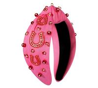 vokone Diadema Derby para mujer, diadema de herradura Derby de Kentucky, diadema de cristal con nudo superior, diadema Derby para el día de la carrera, accesorios deportivos