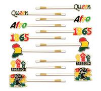 Vokone Paquete de 12 horquillas para el cabello Juneteenth para mujeres negras de 1865 con mapa de África Afro Bobby Horquillas de historia negra del mes de la historia del mes de juneteenth,