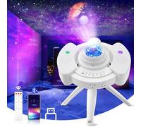 VOKSUN Proyector Estrellas, 4 en 1 Música Galaxias Proyector de Estrellas para Rotación 360°/Bluetooth/Control Remoto/Temporizador, Lámpara Proyector de Luz para Adultos, Fiestas de Cumpleaños (L)