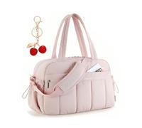 VOKUVIKU Bolsa de deporte para mujer - Bolsa de deporte grande con colgante de cerezas (regalo), bolsa de viaje impermeable para gimnasio, natación, viajes, Rosa., 42 x 19 x 30 cm, Bolsa de