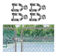 Volakebeing 4 bisagras galvanizadas para valla de cadena de 5/8 pulgadas, bisagra de poste resistente con pernos para reparación de puertas de jardín y piezas de repuesto al aire libre