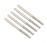 Volakebeing 5 brocas con revestimiento de diamante de 0,8 a 2,5 mm, vástago de 2,35 mm compatibles con herramientas giratorias para vidrio, jade, ámbar, azulejos, porcelana, ladrillo y piedra (5