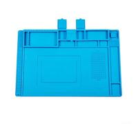 Volakebeing Alfombrilla de soldadura de silicona de 45 x 30 cm, resistente al calor y antiestática, para reparación electrónica, compatible con estaciones de soldadura, ideal para teléfono