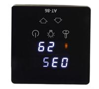 Volakebeing AT-86 Pantalla táctil digital Controlador de temperatura de sauna Panel de control de sala de vapor Pantalla de ajuste de tiempo para el hogar Spa Baño Generador Calentador Negro 8x8cm
