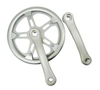 Volakebeing Bielas plegables de agujero cuadrado para bicicleta, 46T AL6061, aleación de aluminio, brazos de manivela de bicicleta de una sola velocidad, 152 mm, compatible con cadena de múltiples