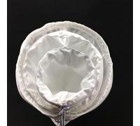 Volakebeing Bolsa infusora de té de tela reutilizable con anillo de acero, filtro de algodón para leche de nueces, café, jugos, queso, paquete de 3, tamaños S/M/L (S)