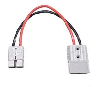 Volakebeing Cable de carga de batería impermeable 50 A, conector 6 AWG 8 AWG, alambre de cobre estañado de 30 cm para vehículo eléctrico, carretilla elevadora, coche, 12 V CC (8 AWG)