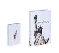 Volakebeing Caja de almacenamiento de libros falsos, decoración de mesa de café con apertura para organizar posavasos y objetos pequeños, elegante adorno de libro sintético en blanco y negro (diosa de