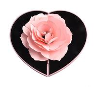Volakebeing Caja giratoria para anillos en forma de corazón con mecanismo de elevación creativo para propuesta de compromiso o joyería, elegante recuerdo de plástico con romántico (rosa)