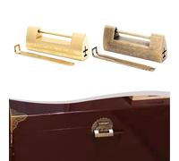 Volakebeing Candado de latón antiguo, diseño chino vintage, cerradura horizontal para joyeros, mini armarios, cajones con llave, 7,5 cm, grabado decorativo (latón)